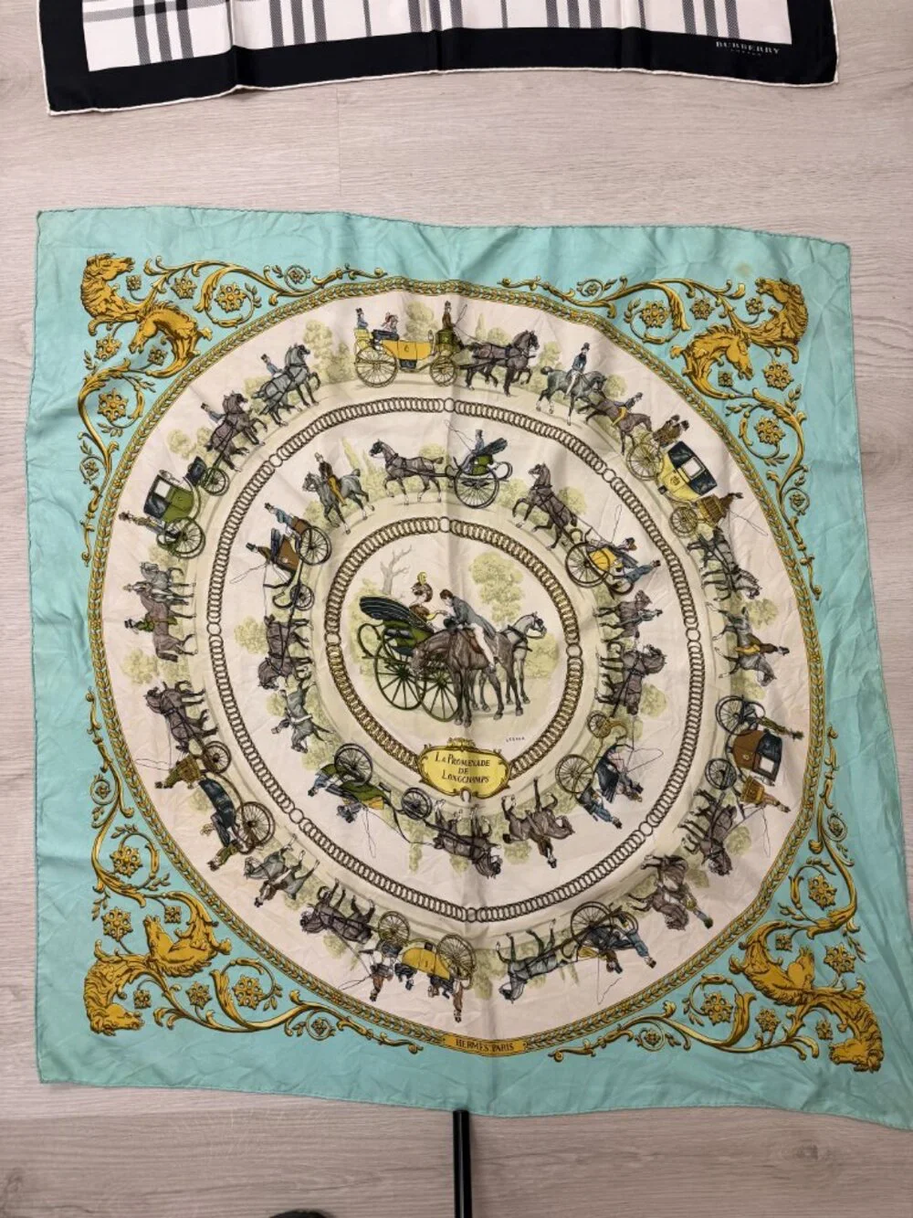 Hermes Silk Scarf Blue